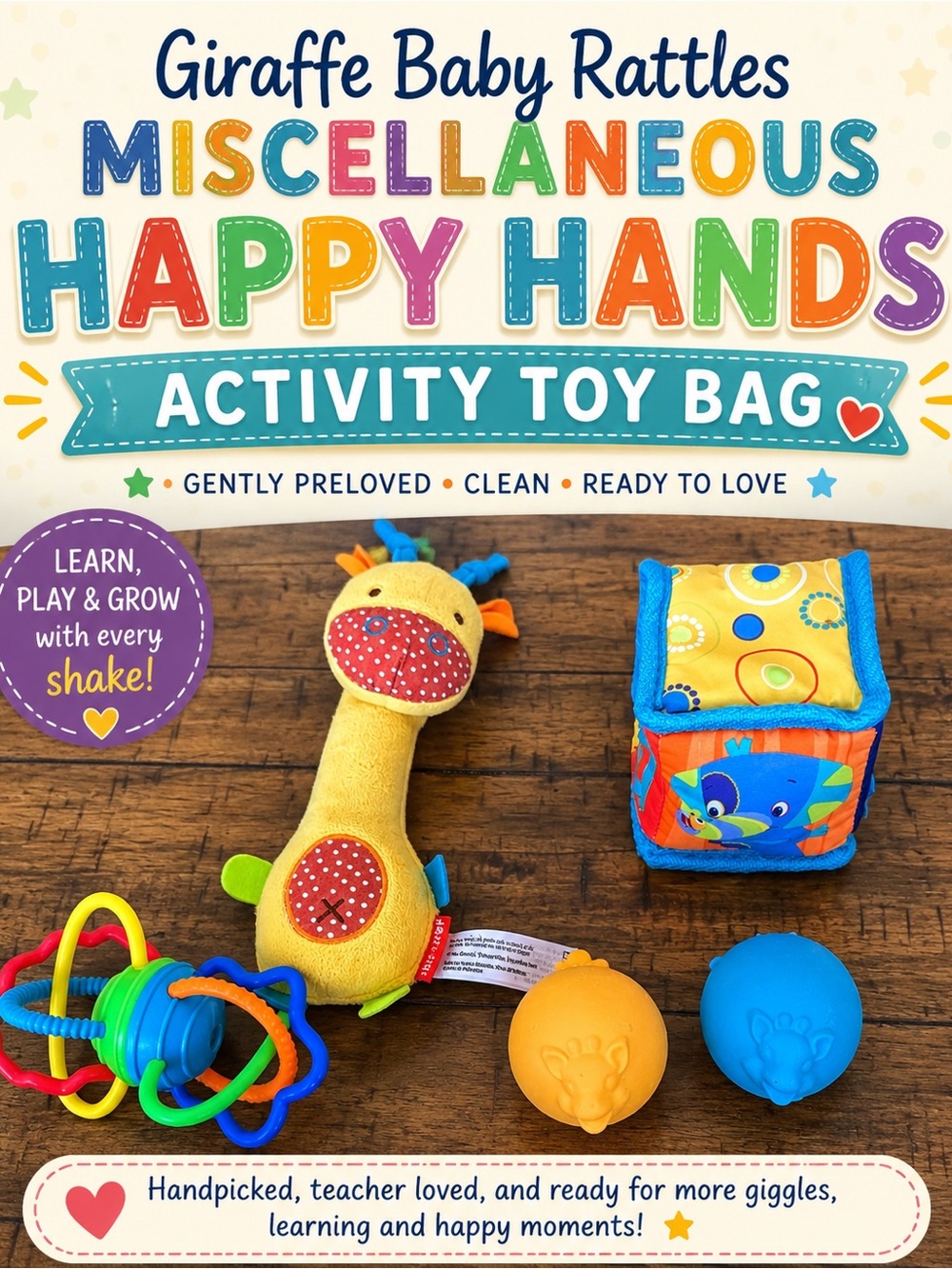 Giraffe Baby Rattles Miscellaneous Happy Hands Toy Bag